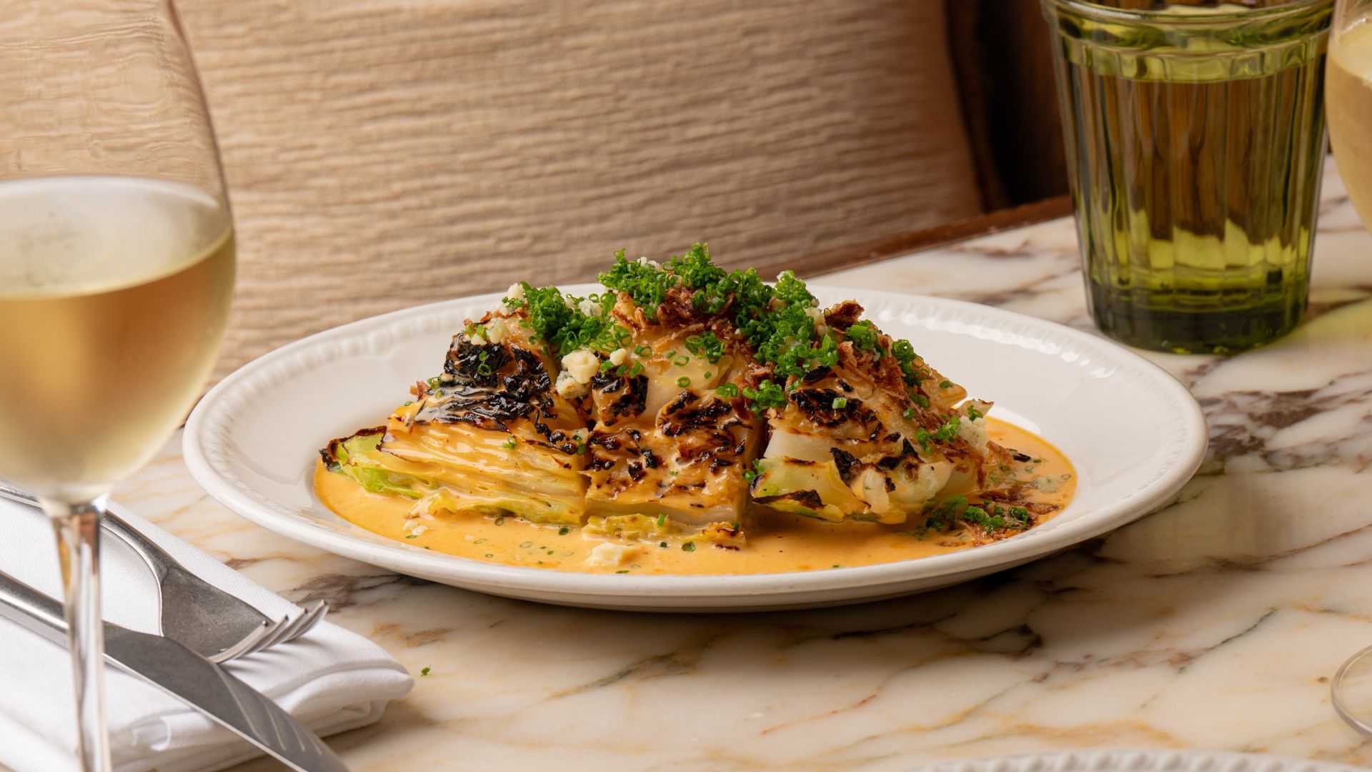 Coal Roasted Cabbage at Nessa Restaurant in Soho