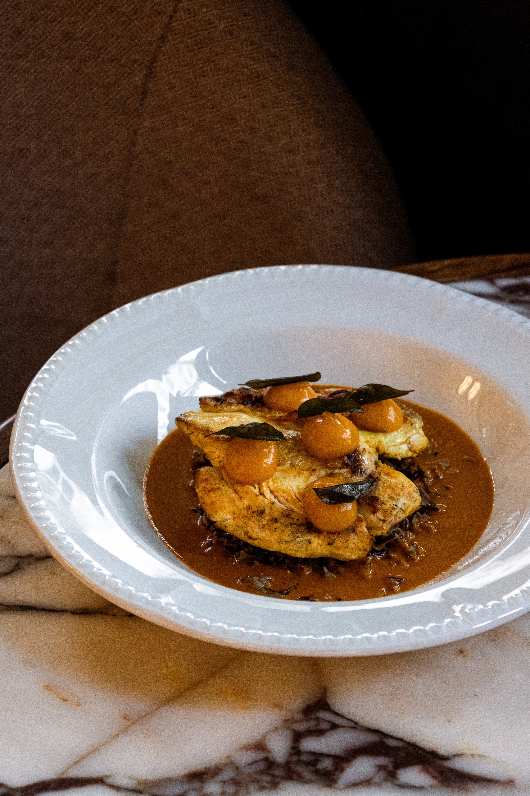 Chicken lunch dish at Nessa Soho, London