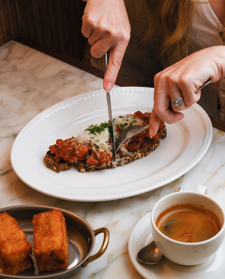 Beans on Toast for Breakfast at Nessa in Soho